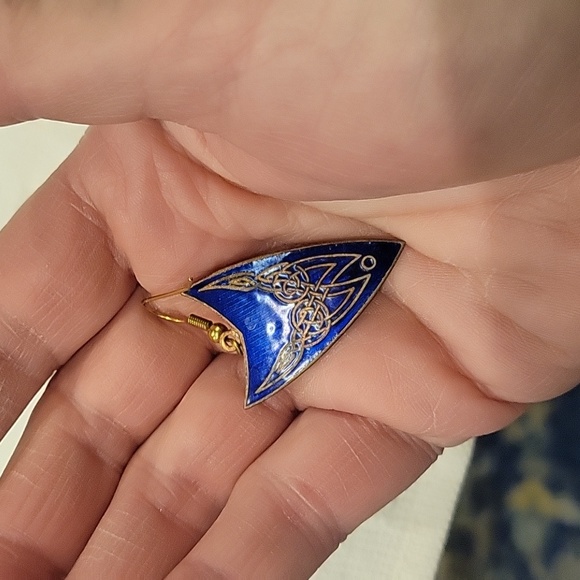 Celtic Enamel/ Cloisione Shield Earrings,EUC - Picture 2 of 5